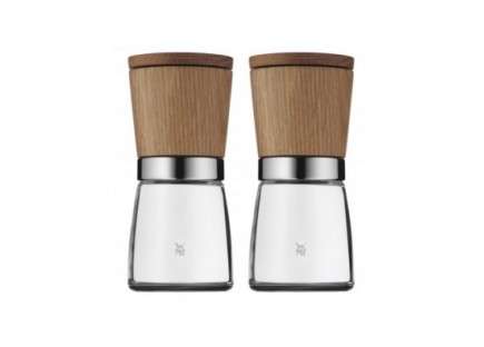 WMF Ceramill Nat Spice Mill Wood/Glass Set 2/pc